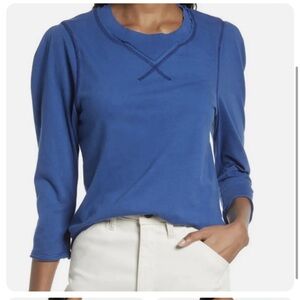 NWOT We the Free Clover Puff Shoulder Quarter Sleeve T Shirt